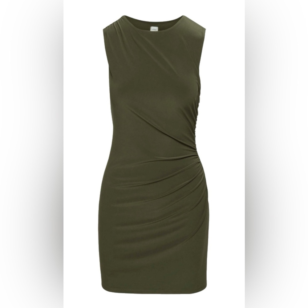NWT Aritzia Wilfred Maida Mini Dress in Dark Olive size medium